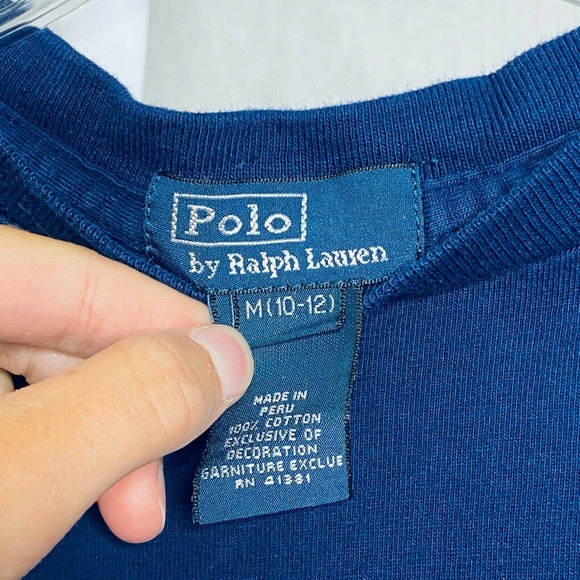 Ralph Lauren Boy's Sweater Pullover Blue Long Sleeve Soft Cotton Size Medium - Picture 3 of 3